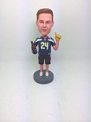 IntoU Football Memorable Gift Fully Custom Design Bobble Head Clay Figurines Based on Customers' Photos Cake Toppers for Wedding Birthday Decor