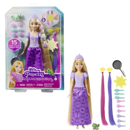 Disney Princess Toy Rapunzel Doll with Color-Changing Hair Extensions and Styling Accessories