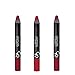 Golden Rose Creamy Matte Lipstick Crayon 3-Piece Set, Red Set