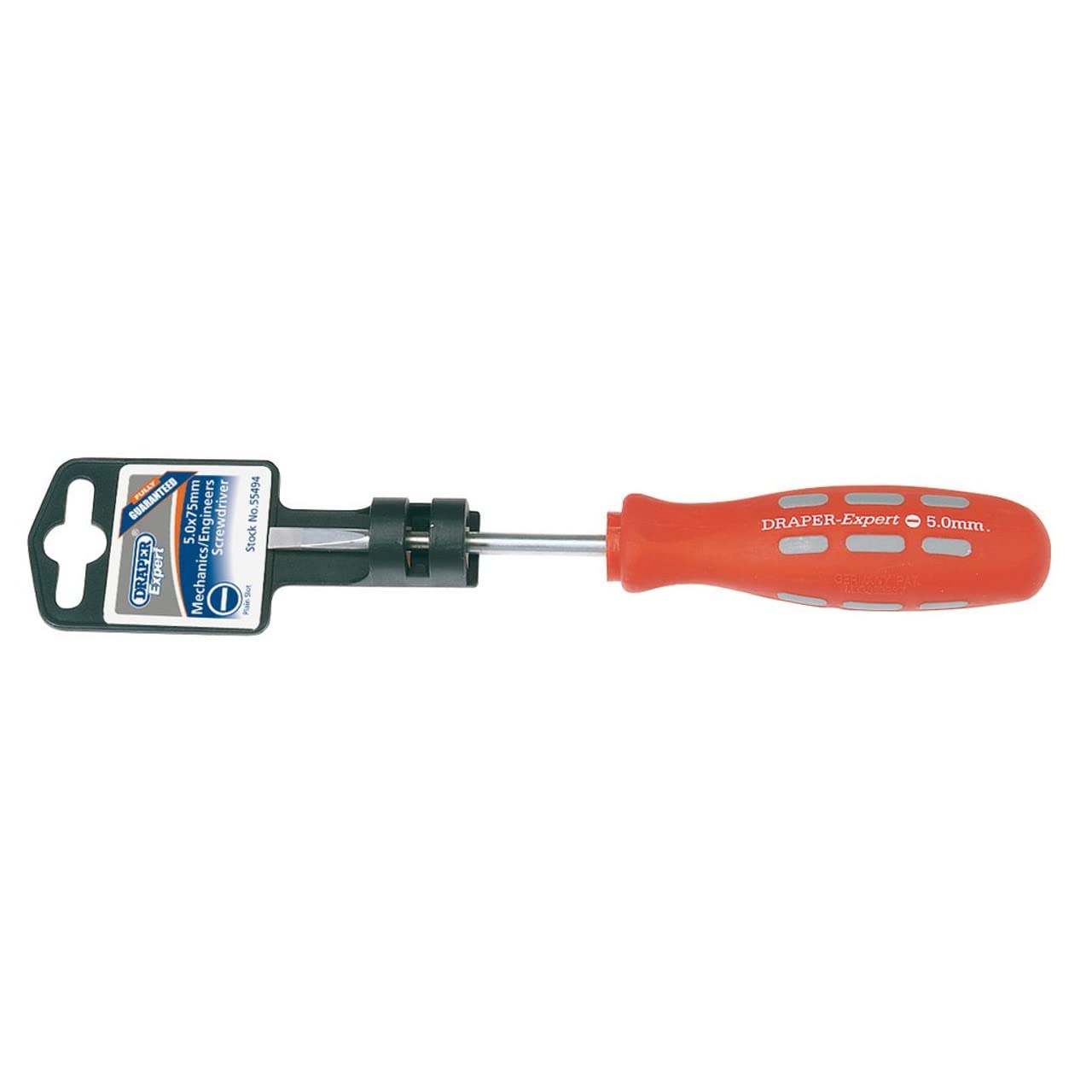 Draper 55494 Expert Plain Slot Parallel Tip Mechanics Screwdriver, 5mm x 75mm