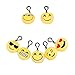 Emoji Plush Pillows Key Chian, SYZ Soft Mini Smile Yellow Face Bedding Pillow Party Supplies Favors for Kids Novelty Graduate Prizes Poop Key Chain Bag Decorations Clip Toy 2 Inches (16 PACK)