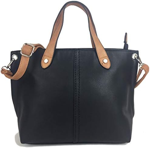 Mia Handbags for Women Beautiful Italian Fashion Styled Medium Size Top handle Cross Body Shoulder Bag Grab Bag in faux Semi Suede Nu Buck or Soft & Supple Fine Grain PU Leather.