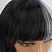 WeKen Halloween Wig Women Short Bob Kinky Straight Full Bangs Synthetic Black and White