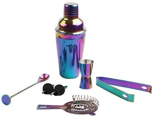 LKNJLL 8Pcs Bunte Edelstahl Cocktail Shaker Set Barkeeper Kit 750ml Cocktail Whisk Bar Werkzeuge Wein Schüttler for… – Bild 3