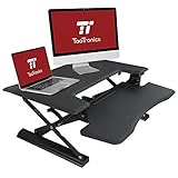 Standing Desk, TaoTronics 36” Adjustable Sit to Stand Desk Converter Riser for Dual Monitors, 12 Height Levels with Spring Hovering, Stand Up Desktop Workstation Transition