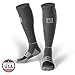 MudGear Compression Socks for Trail Running, Recovery, Travel, and Outdoor Adventures – Graduated, Durable, Moisture-Wicking, Boot Height, Medium, Gray/Black