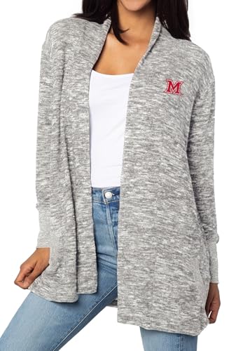 chicka-d Women's Campus Cardigan NCAA Primary Team Icon Neutral, Miami (Ohio) R…
