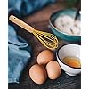 3Pcs Whisk Silicone Wisk Kitchen Tool Silicone Whisks for Cooking, Wooden Handle Kitchen Whisks Egg Beater Milk Frother…