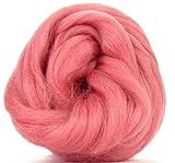 4 oz Paradise Fibers Salmon (Pink) Corriedale Top Spinning Fiber Luxuriously Soft Wool Top Roving for Spinning with Spindle or Wheel, Felting, Blending and Weaving