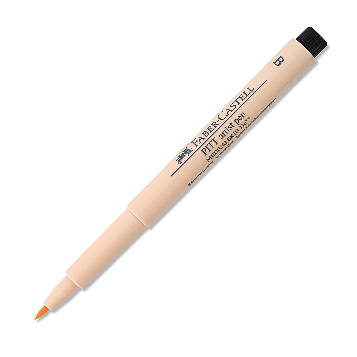 Faber-Castell Art & Graphic Pitt Artist Pen Brush India Ink, Apricot, Single, for Art, Craft, Drawing, Sketching, Home, School, University, Colouring