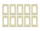 Enerlites 8831-LA 1-Gang Decorator/GFCI Rocker Wall Plate, Standard Size, Unbreakable Polycarbonate, Light Almond, 10 Pack