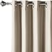 Amazon Basics Room Darkening Blackout Window Curtain with Grommets, Energy Saving, Noise Reducing, 100% Blackout, for Living Room and Bedroom, 52 x 84 inches, Beige, 2 Panels