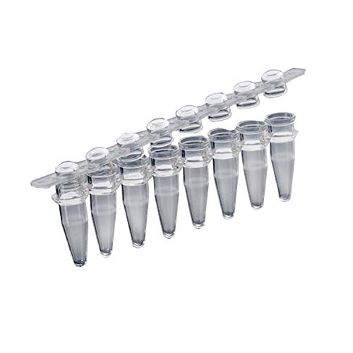Biologix 0.2ml 8Strip PCR Tubes, DomeShaped PCR Tubes, Clear