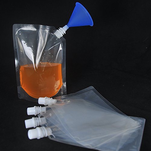 Premium Sneak Alcohol Travel Plastic Flask Cruise Kit Concealable Plastic Flasks for Liquor to Smuggle Drinks Runner Rum Cocktails Spirits Wine(8, 4x32 2x16 2x8 + funnel)