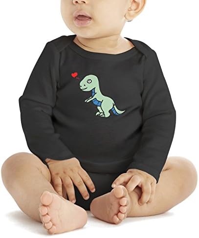 SHUOCDAH Dinosaur Heart Baby Boys Girls Cool Baby Long Sleeve Onesie