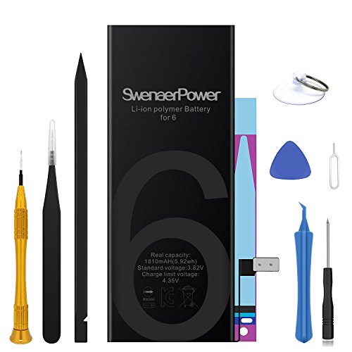 SWENAERpower Battery for iphone 6 (A1586, A1589, A1549) - With Complete Repair Tool Kits & Instructions [24-Month Warranty]