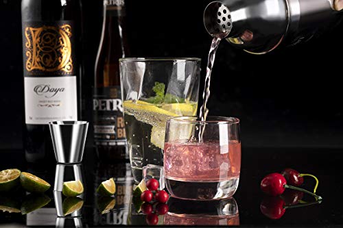 Cocktail-Shaker-Set, Edelstahl, Mess-Messbecher, Rührlöffel und Getränke-Rezeptbuch (evtl. nicht in deutscher Sprache… – Bild 4