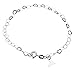 Sterling Silver Flat Heart Link Charm Anklet Nickel Free Chain Italy Adjustable, 11