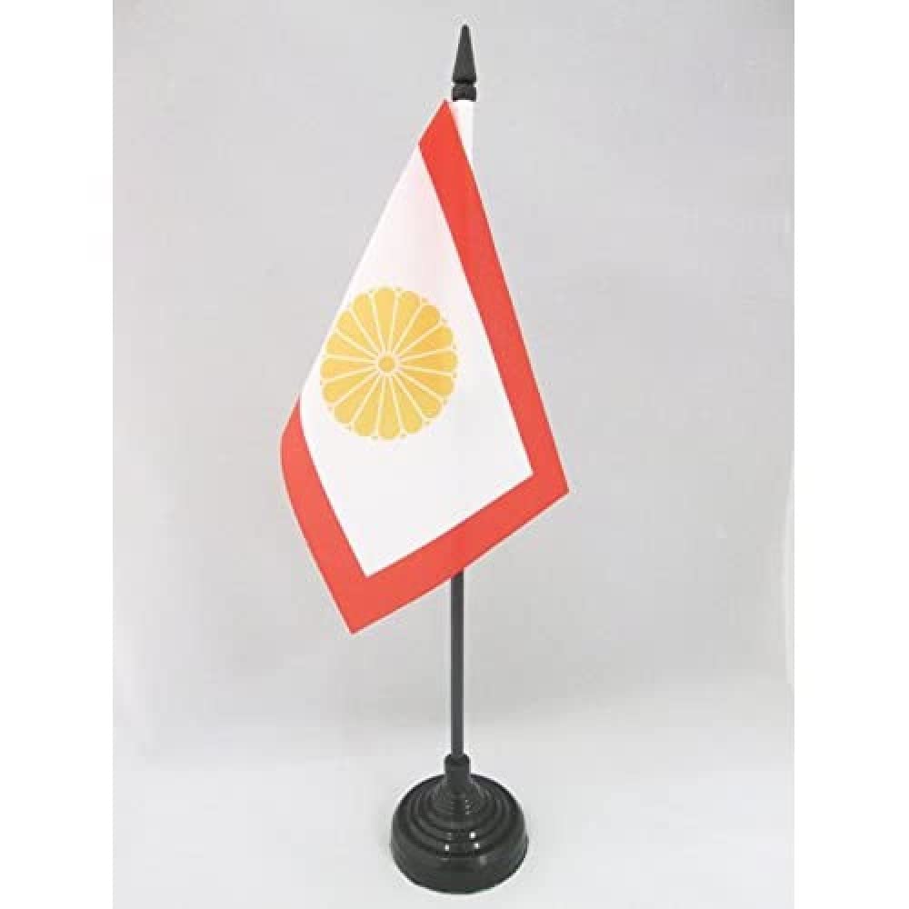 AZ FLAG - Japan Kouzoku 16 ben Table Flag 4'' x 6'' - imperial Japanese Office Mini Banner 100% Polyester 15 x 10 cm - Mini Desk Flag with 10'' Pole and Black Plastic Base