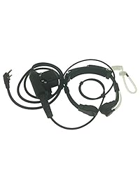 Dong Heavy Duty Tactical Throat Vibración Mic Aire Catéter Auriculares Auriculares con U94 Tactical PTT Compatible Kenwood BaoFeng Puxing Wouxun Hyt Baodeeng TYT Procter Walkie Talkie Radios 2-Pin