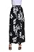 HOTAPEI Summer Floral Chiffon Boho Skirt Long Skirts for Women with Slit Black Large