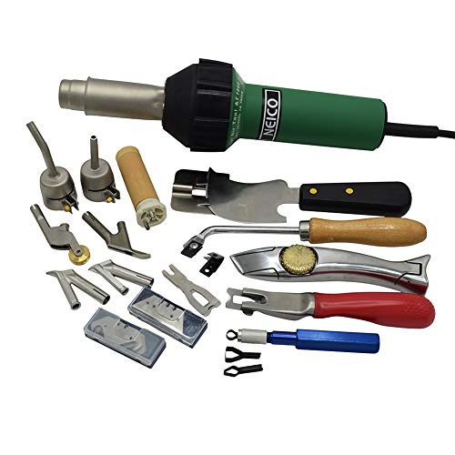 120V 1600W Professional Linoleum or PVC Vinyl Flooring Welding Heat Gun Kit with Hand Held Hot Air Plastic Welder and Floor Welding Tools of Quarter Moon Trimming Skiving Knife (Plastic Carrying Case)