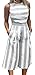 FANCYINN Women Stripe Print Sleeveless Zipper Back Long Jumpsuit Romper Casual Style
