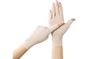 INOGIH Women Sunblock-Half-Finger Gloves Mesh UV Protection Driving Riding Outdoor Non-Slip Gloves for Women and Girls