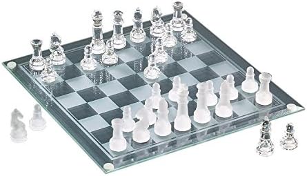 Fifth Avenue Crystal Chess/Checkers Marble Glass 2-in-1 Game Set