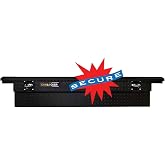 CAMLOCKER S71LPMB 71 Inch Low Profile Crossover Tool Box, Heavy Duty Aluminum, Matte Black, Secure Storage For Pickup Trucks, Weather Tight Construction, with Sliding Tool Tray Organizer, Made in USA