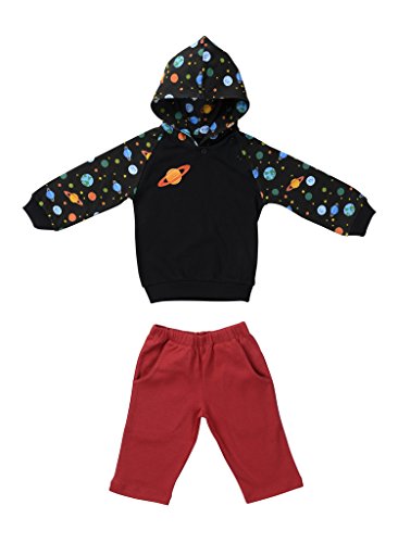 Snopea Baby Boys' Ribbed Hoodie and Pant Set 24MOS Winter Orbit