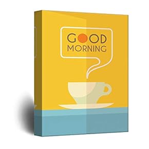 Canvas Wall Art - Coffee Concept Drawing Good Morning - Giclee Print Gallery Wrap Modern Home Art Ready to Hang - 12x18 inches