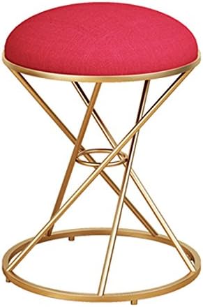 QPG Stool Iron Small Stool Cloth Sofa Stool Shoe Bench Modern Makeup Chair Vanity Stool (Color : B)