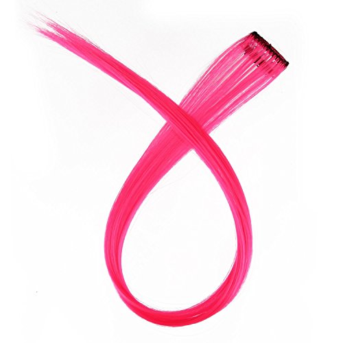 Pink clip in human hair extensions straight 100% remy h…
