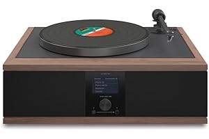 ANDOVER AUDIO Andover-One E Turntable Music System with Songbird - All in One Record Player Stereo and Surround; Turntable with Speakers ; Bluetooth; Streaming High Res: Tidal Spotify Amazon Qobuz Apple Music