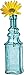 Luna Bazaar Small Vintage Glass Bottle Set (7-Inch, Madison Design, Turquoise Blue, Set of 4) - Flower Bud Vase Set - for Home Decor and Wedding Centerpieces