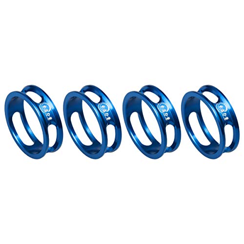 EASTERN POWER Bike Headset Spacer 1-1/8" MTB Headset Spacers Road Bicycle Stem Spacers 10mm x 4, Blue