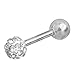 Top Plaza 6pcs CZ Gem Beads 16G 4MM Stainless Steel Bar Tragus Cartilage Ear Studs Earrings