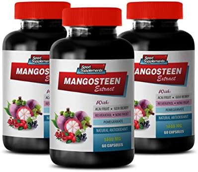 Weight Loss Supplements for Men That Actually Work - Mangosteen Extract Complex 1440MG - Natural ANTIOXIDANT - Goji Berry Pills - 3 Bottles 180 Capsules