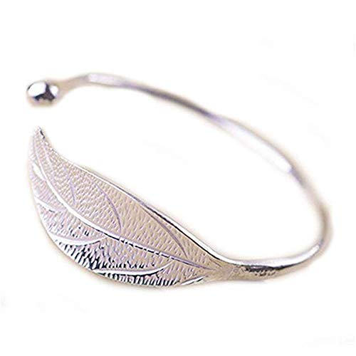 Dukars Remember I Love You Mom Premium Stainless Steel Cuff Bangle Bracelet,Jewelry Gifts for Mom from Daughter Son (Leaf Bracelet)