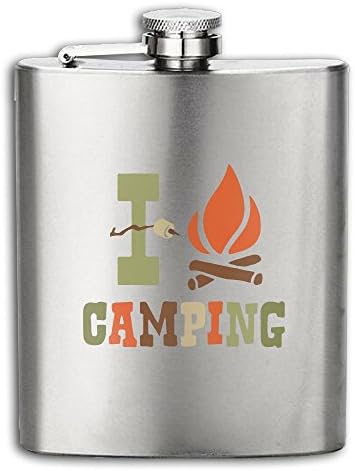 I Love Camper Stainless Steel Pocket Flagon Shot Flask Hip Flask Wine Pot 7OZ