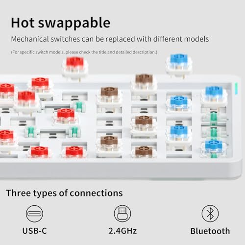 nuphy Air96 V2 Wireless Mechanical Keyboard,100 keys RGB Backlit Keyboard,Supports Bluetooth 5.1,2.4G and Wired Connection,for PC/Laptop/Windows/Mac -Black Gateron Wisteria Switch