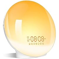 Wake Up Light Sunrise Alarm Clock, LBell Clock Radio, 7 Colored Night Light, Sunrise Simulation & Sleep Aid, Dual Alarm…