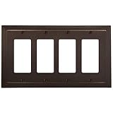 Amerelle 84R4VB Steps Cast Metal 4 Rocker-GFCI Wall Plate, Aged Bronze