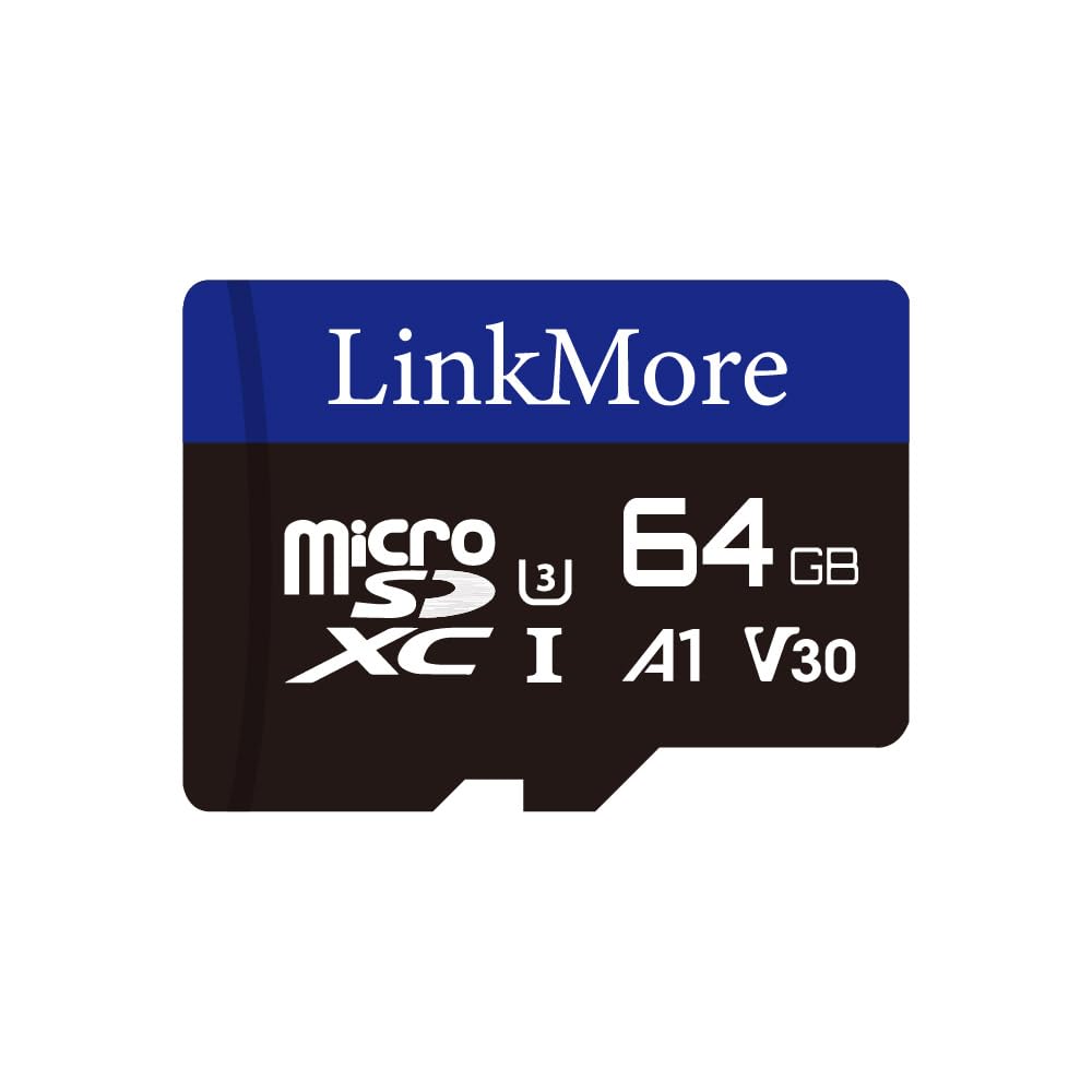 LinkMoreMicro SDXC Card, A1, UHS-I, U3, V30, Class 10 Compatible, Read Speed Up to 95MB/s,Write Speed Up to 35 MB/s, SD Adapter Included (64GB)