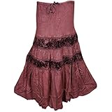 Mogul Womans Tiered Skirt Velvet Touch Rayon Boho Hippy Gypsy Medieval Skirts