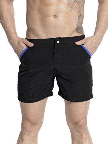 Neleus Men's Dry Fit Running Gym Sports Shorts With Pockets,707,Black,L,Tag 2XL