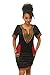 Women Sexy African Print V-neck Dashiki Bodycon Stretch Club Dress Black Large