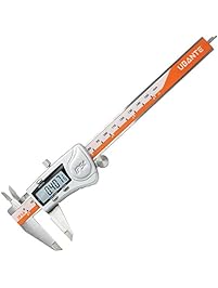 UBANTE IP54 Electronic Digital Caliper Inch/Metric Conversion 0-6 Inch/150 mm Stainless Steel Body Orange/Black Extra Large LCD Screen Auto Off Featured Measuring Tool