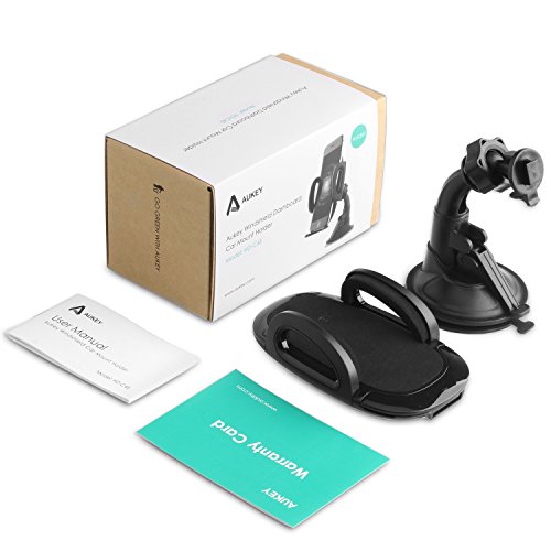 AUKEY Car Phone Mount, Washable Strong Suction Phone Holder with Quick Release Button for iPhone 8/8 Plus / 7/7 Plus, Samsung and More